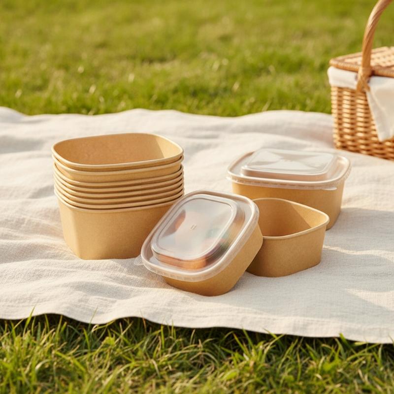 Одноразовые квадратные ланч-бо – обзор и цена Kraft Paper Box